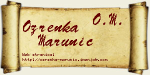 Ozrenka Marunić vizit kartica